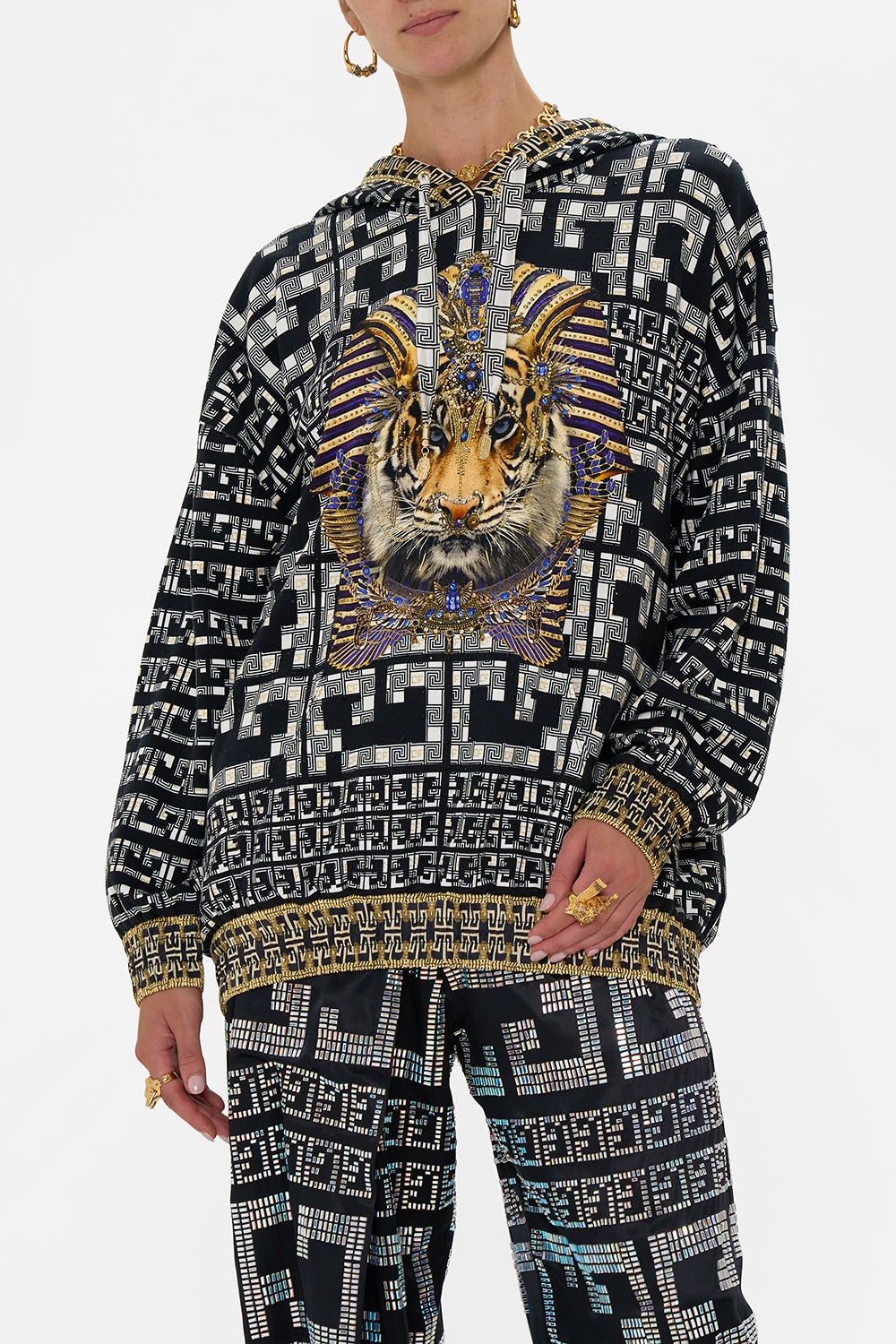SILK HEM BAND BOYFRIEND HOODIE - 5