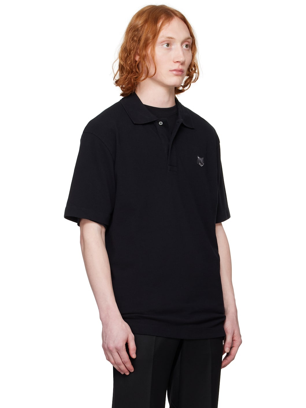 Black Bold Fox Head Patch Comfort Polo - 2