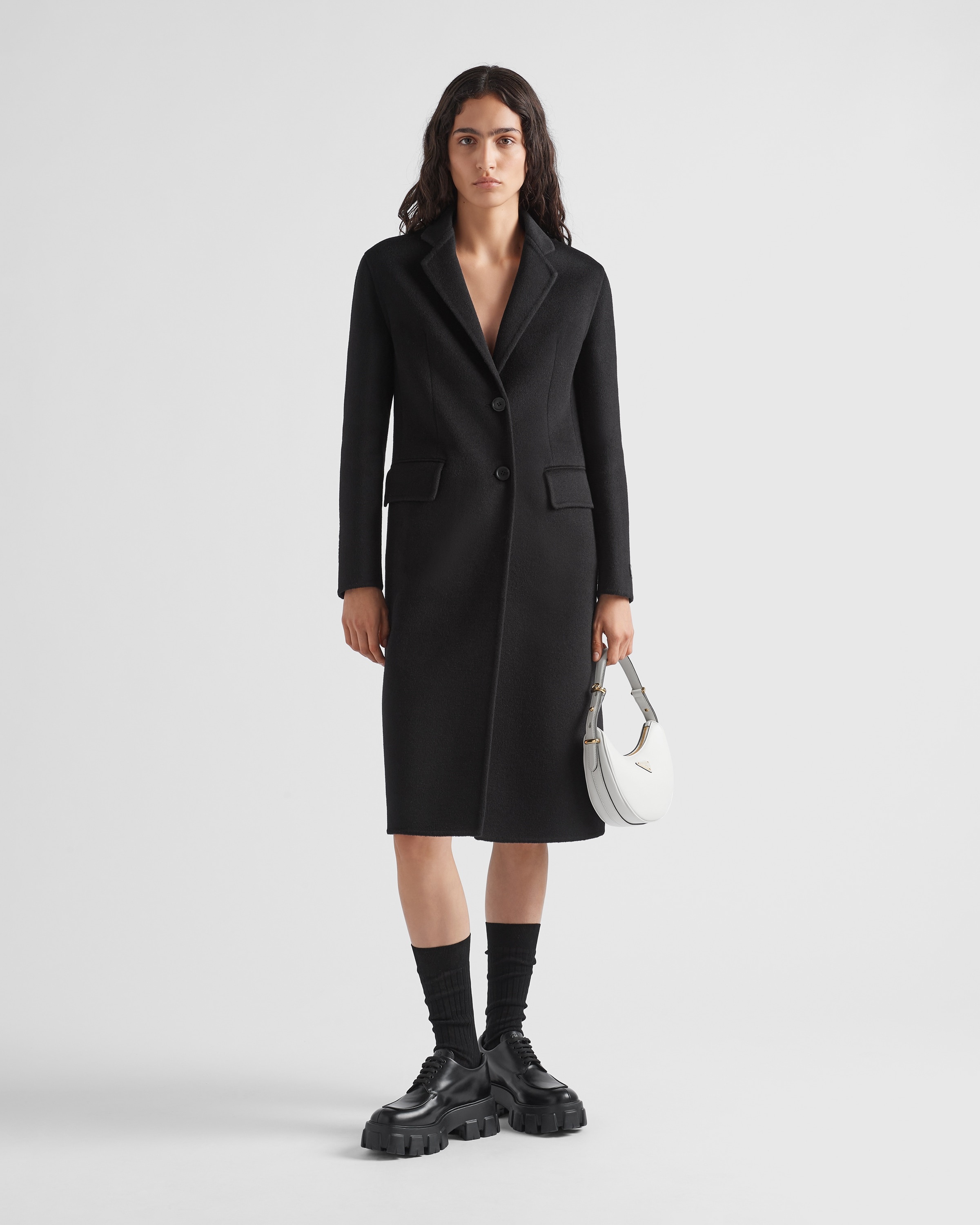 Single-breasted cashgora coat - 2