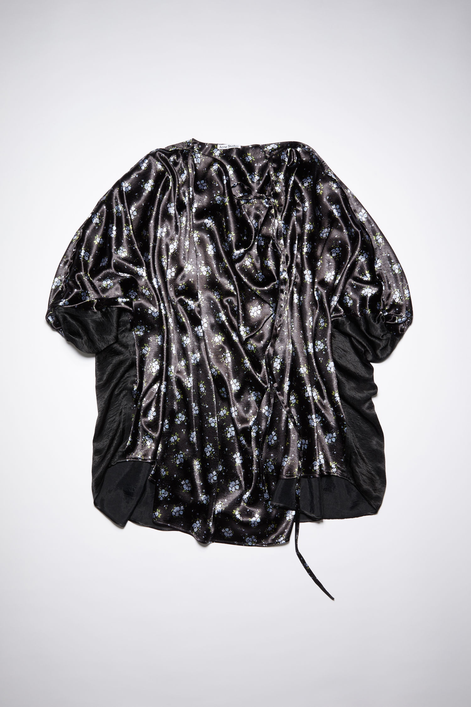 Floral kaftan dress - Black/blue - 1