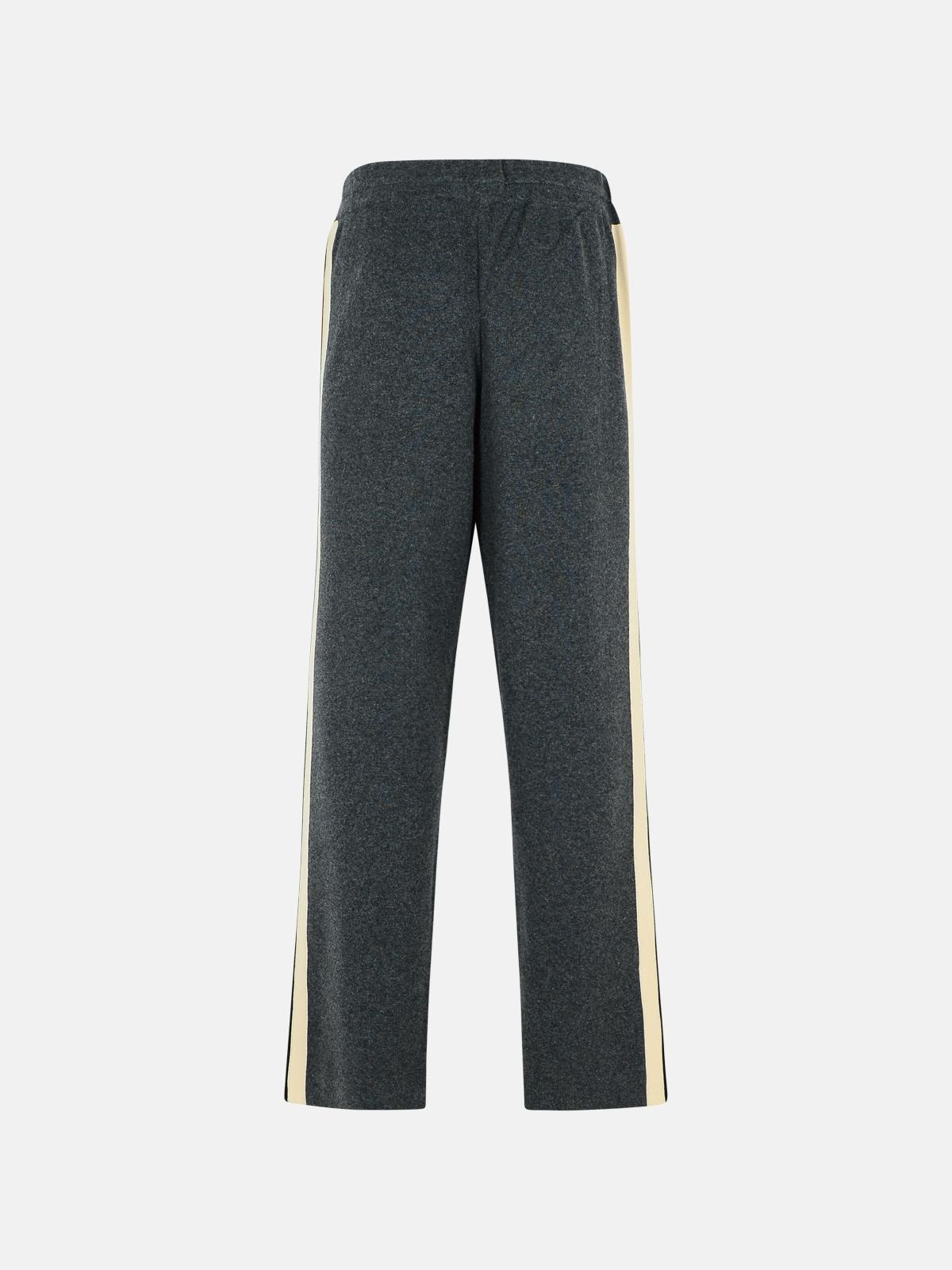 DARK GREY WOOL BLEND TROUSERS - 3