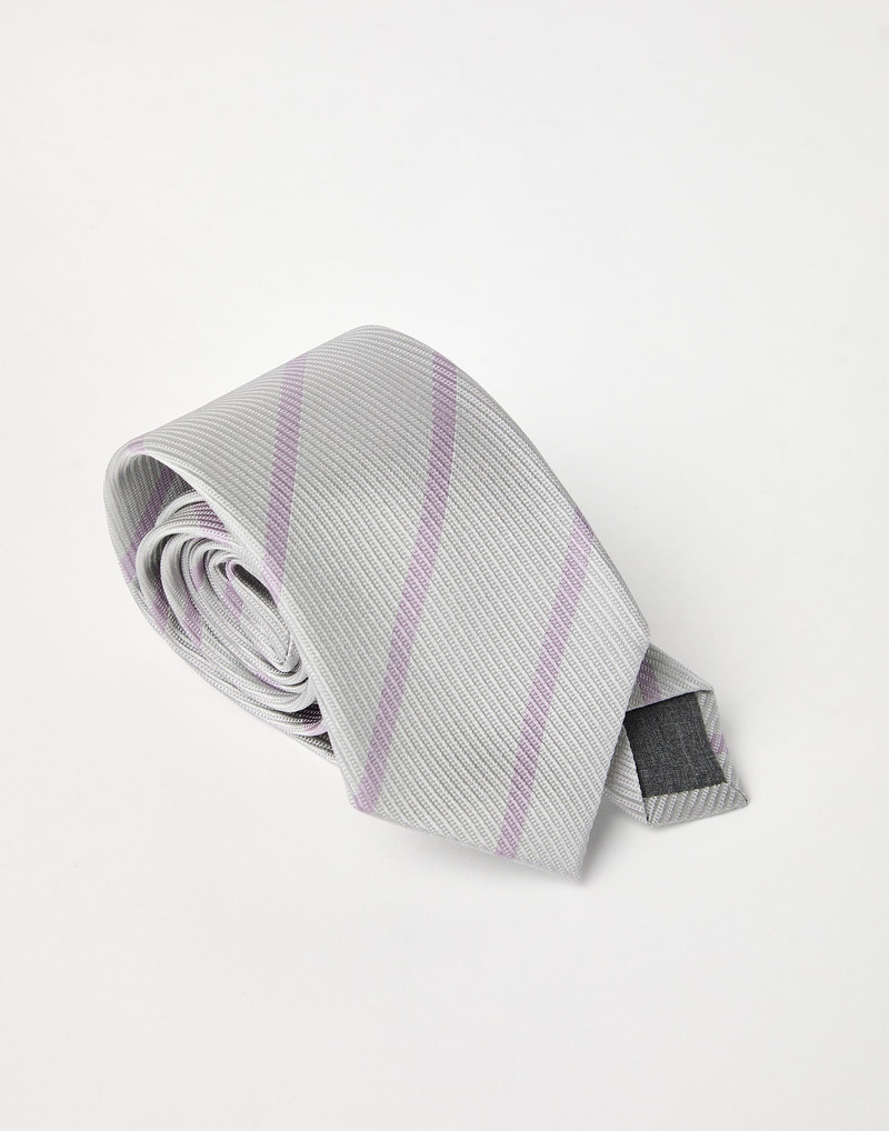 Brunello Cucinelli Striped silk tie outlook