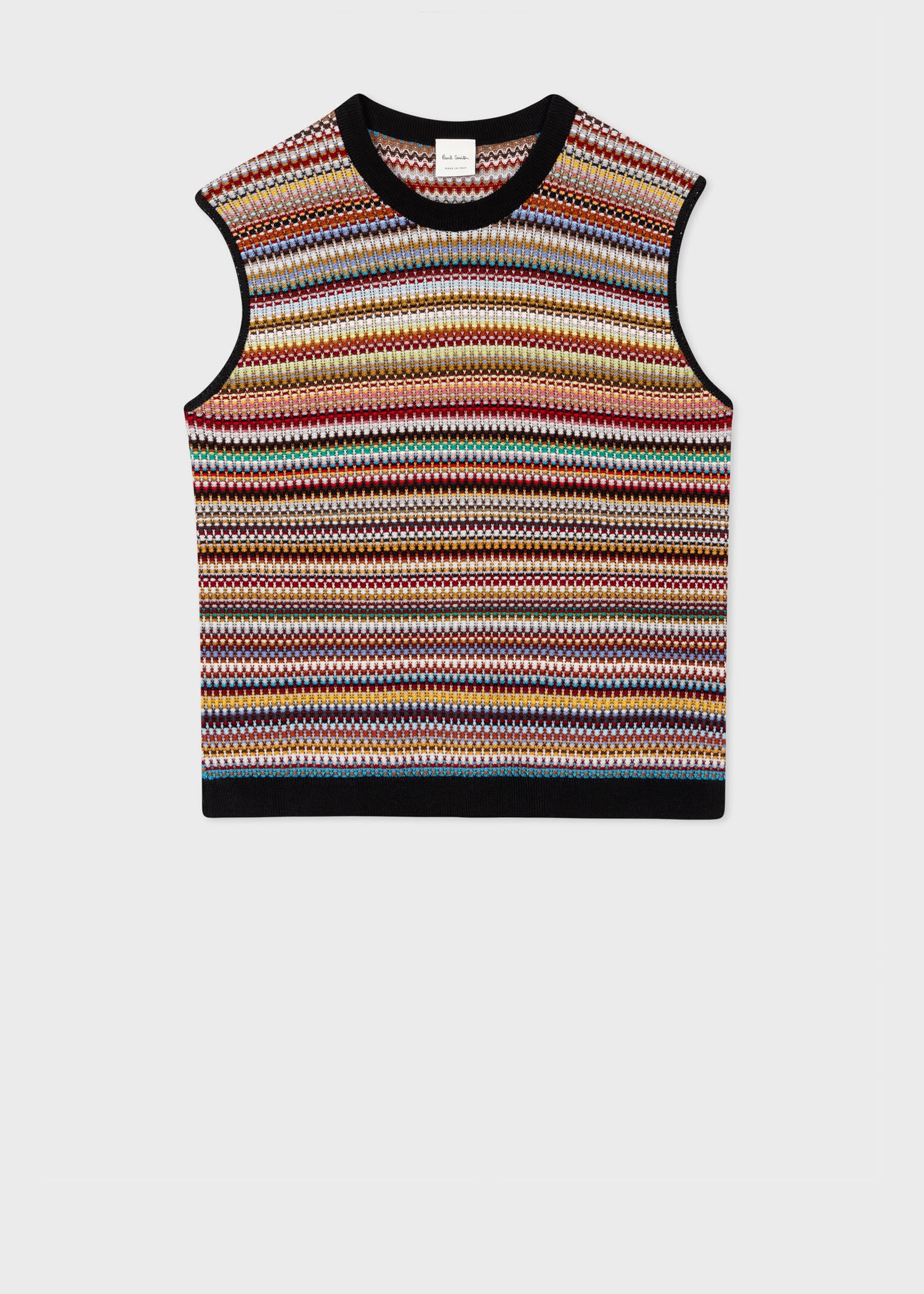 'Signature Stripe' Crochet Vest Top - 1