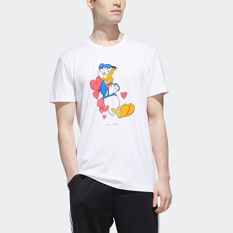 adidas neo x Disney Crossover Donald Duck Printing Casual Short Sleeve White GJ5637 - 3