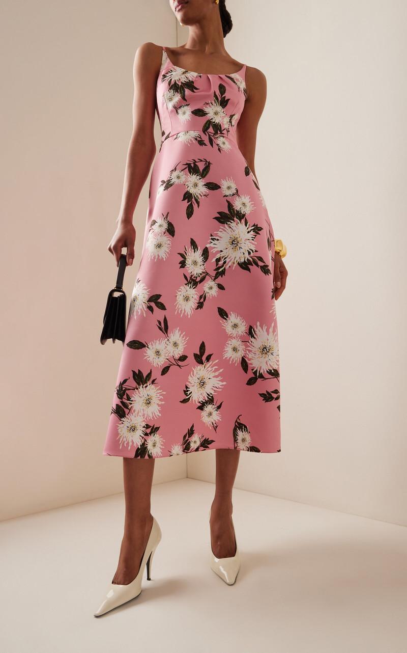 EMILIA WICKSTEAD Wenna Dahlia-Print Taffeta-Faille Dress pink outlook