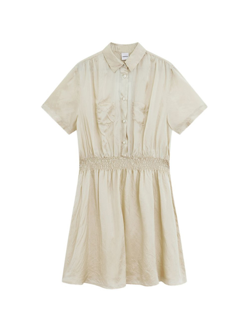 patch-pocket shirred mini dress 1