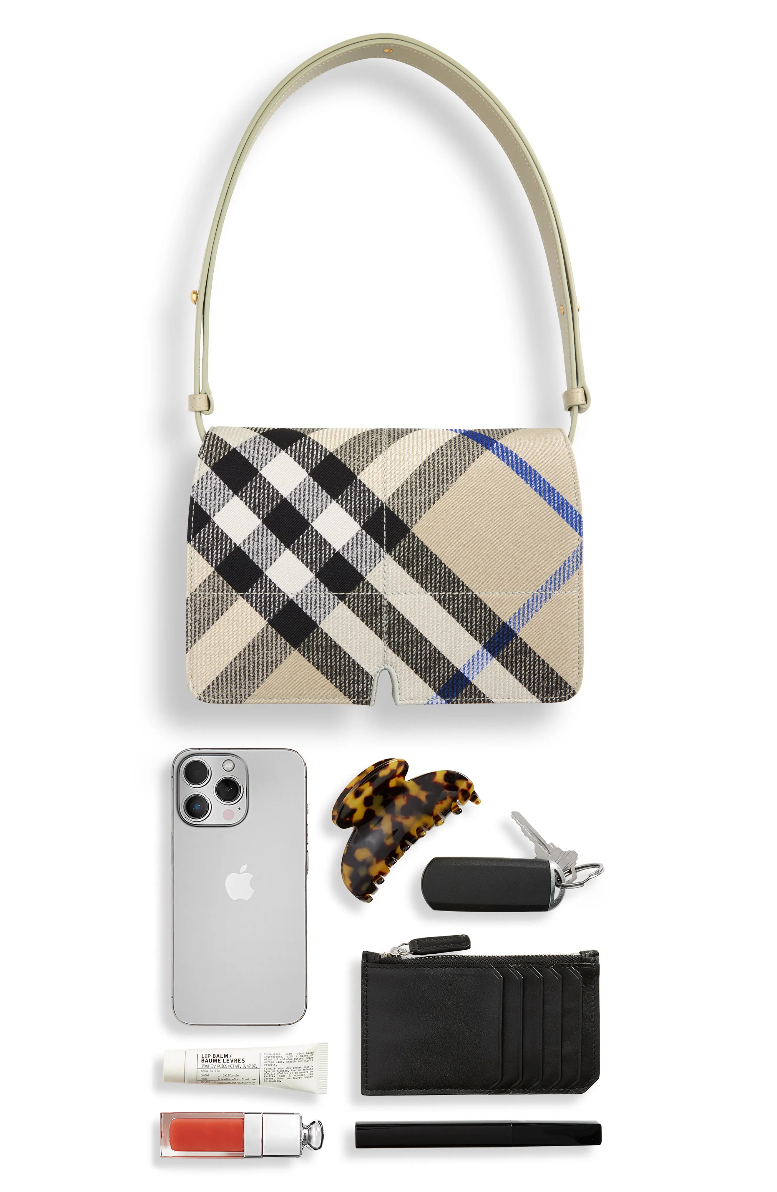 ショルダーバッグ・ポシェット BURBERRY SNIP BAG WITH CHECK PATTERN Snip Burberry Check Mini crossbody bag in beige - Burberry