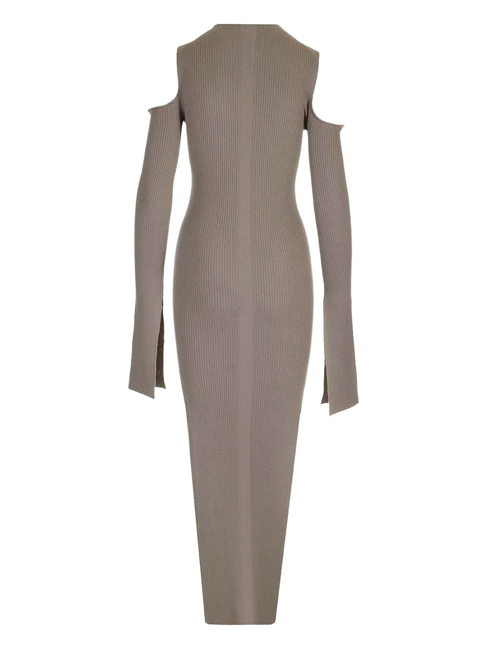 ribbed shoulder-cut maxi dress - 2
