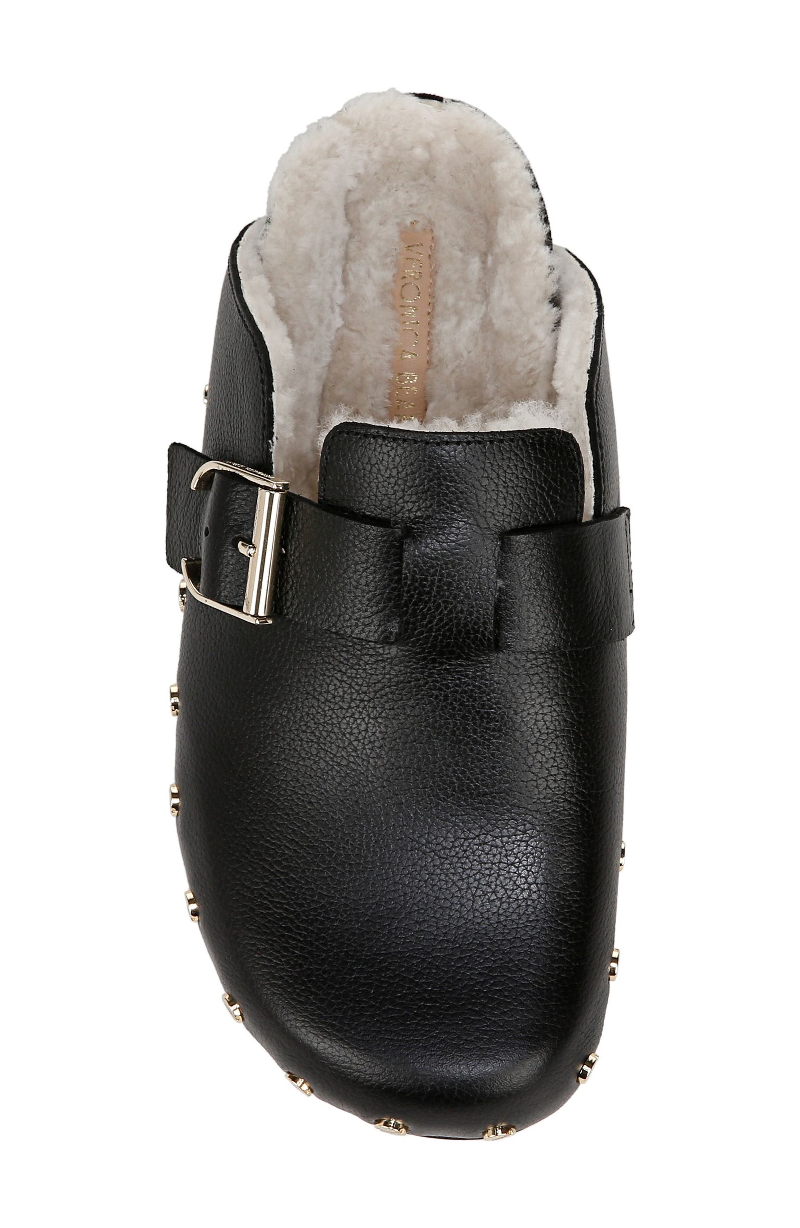 Veronica Beard Fern 2 Genuine Shearling Clog in Black at Nordstrom - 5