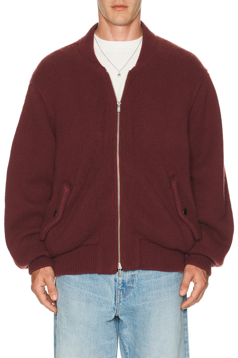 vowels Knitted Bomber Jacket outlook