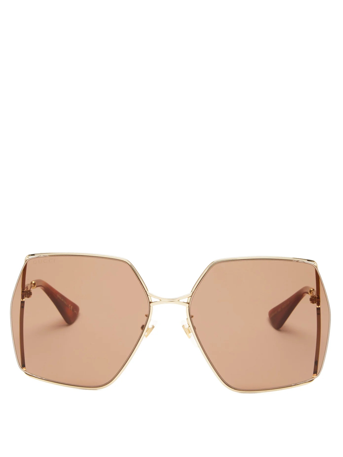 Oversized square metal sunglasses - 1