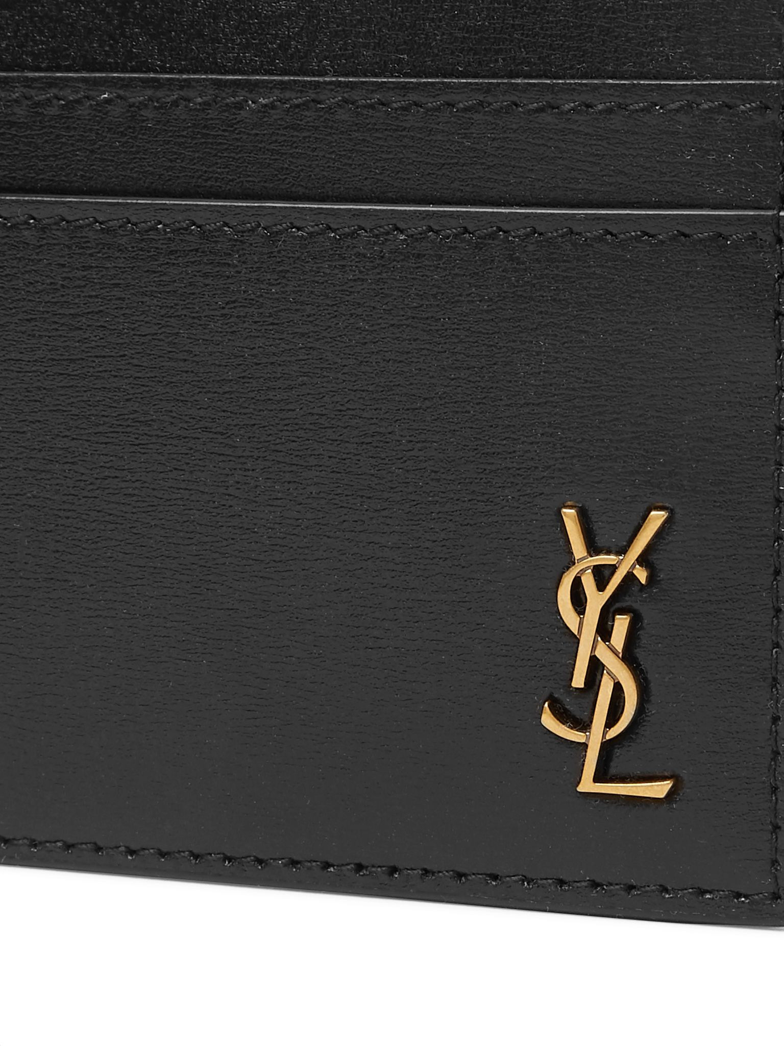 Logo-Appliquéd Leather Cardholder Black - 3