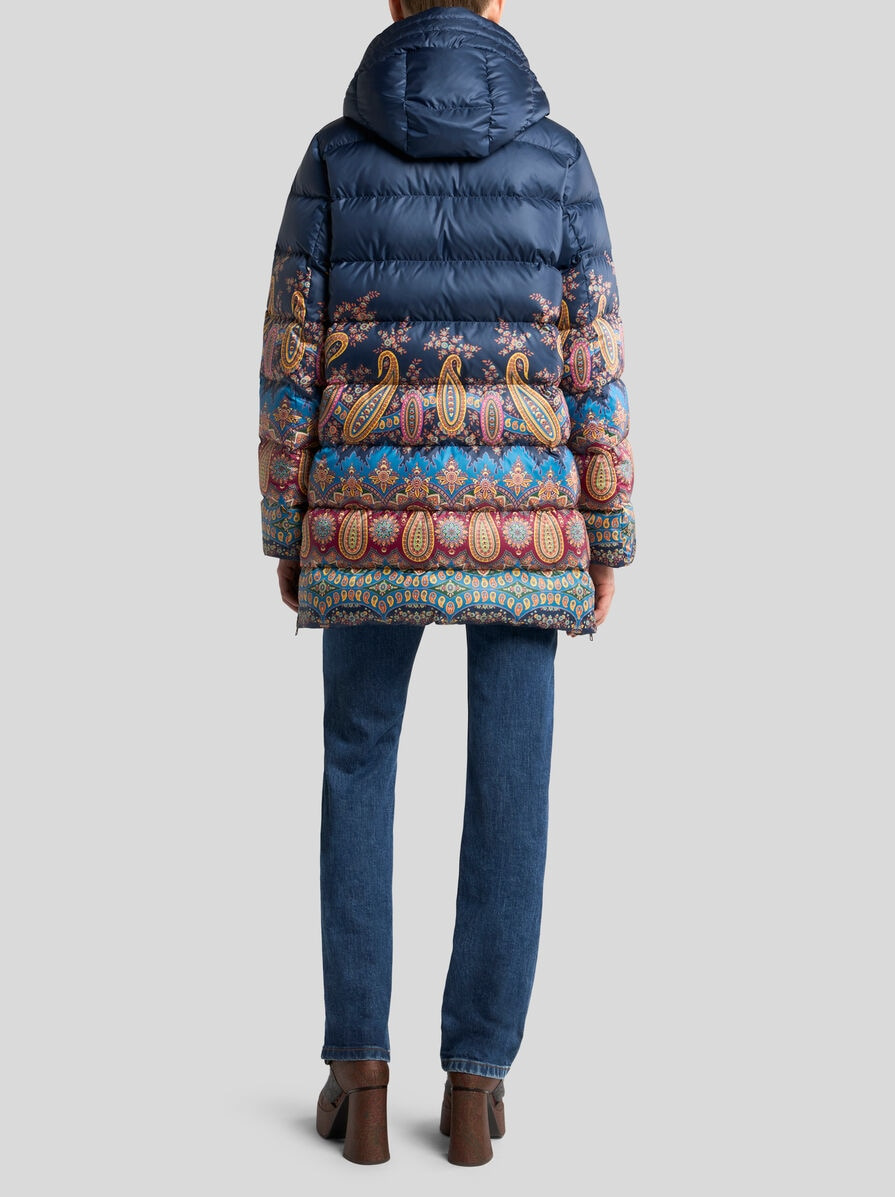 DOWN JACKET WITH HOOD AND PLACED PRINT - 4
