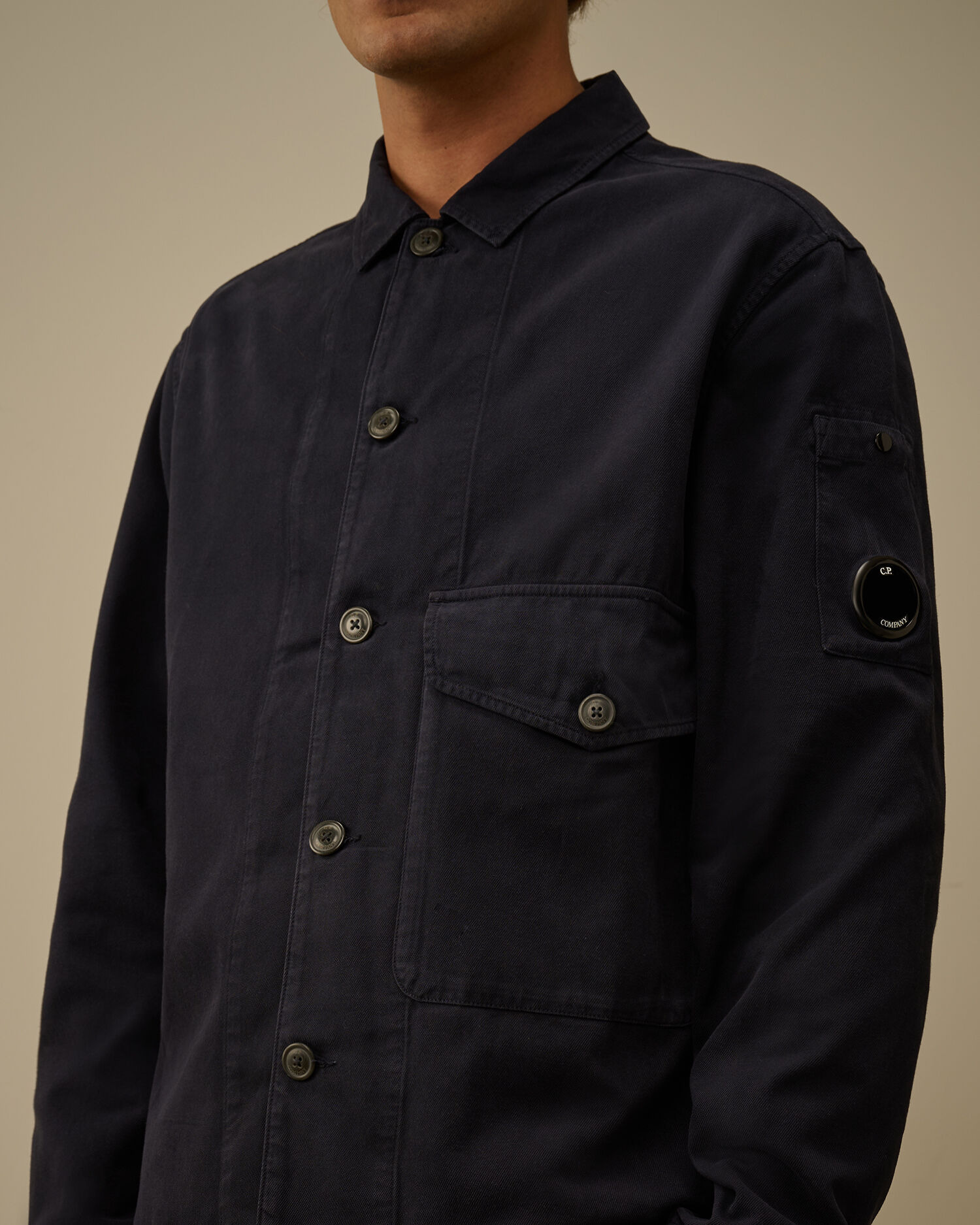 Vintage Army Structure Lens Button Overshirt - 5