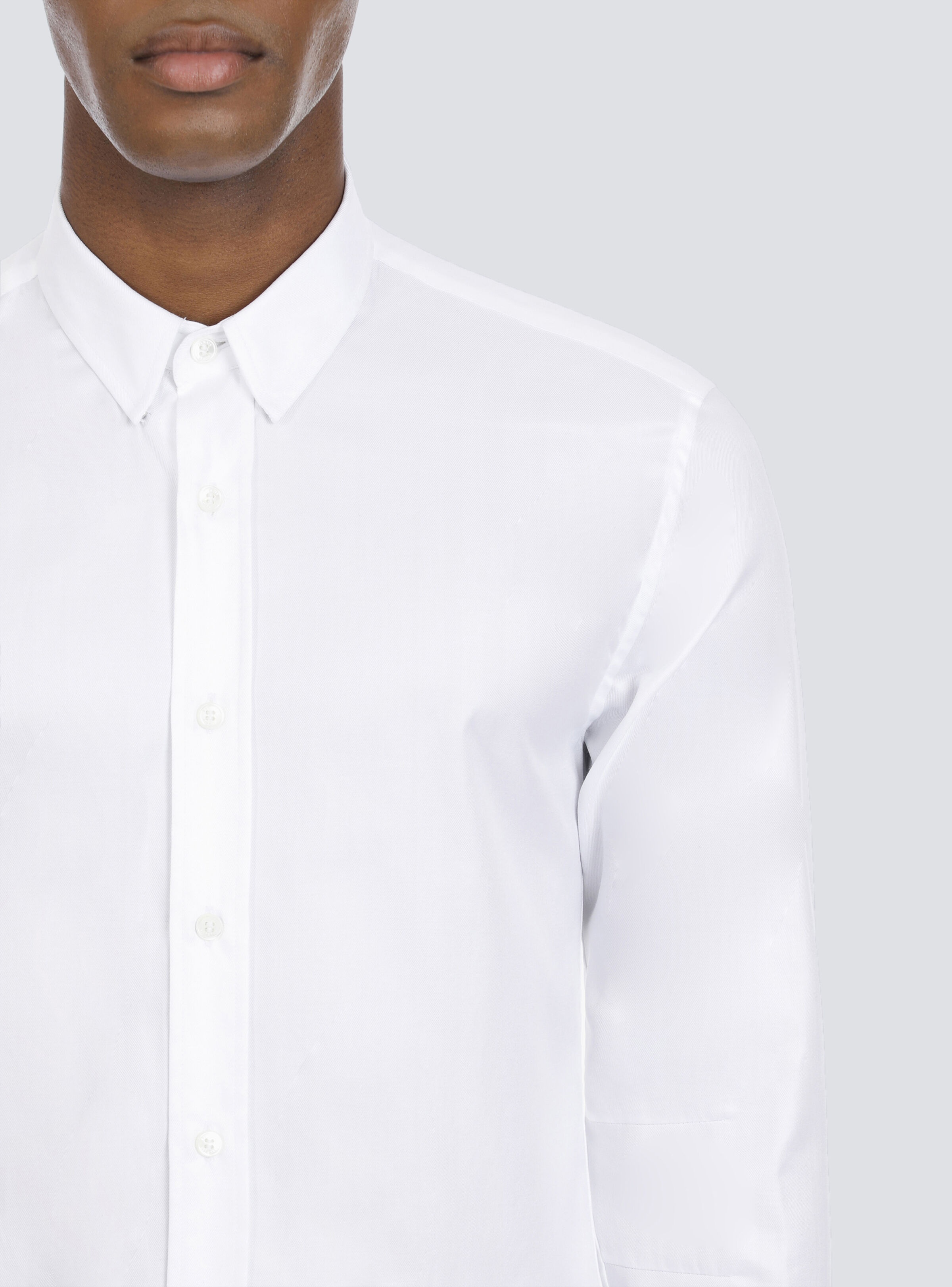Fitted white cotton shirt - 2