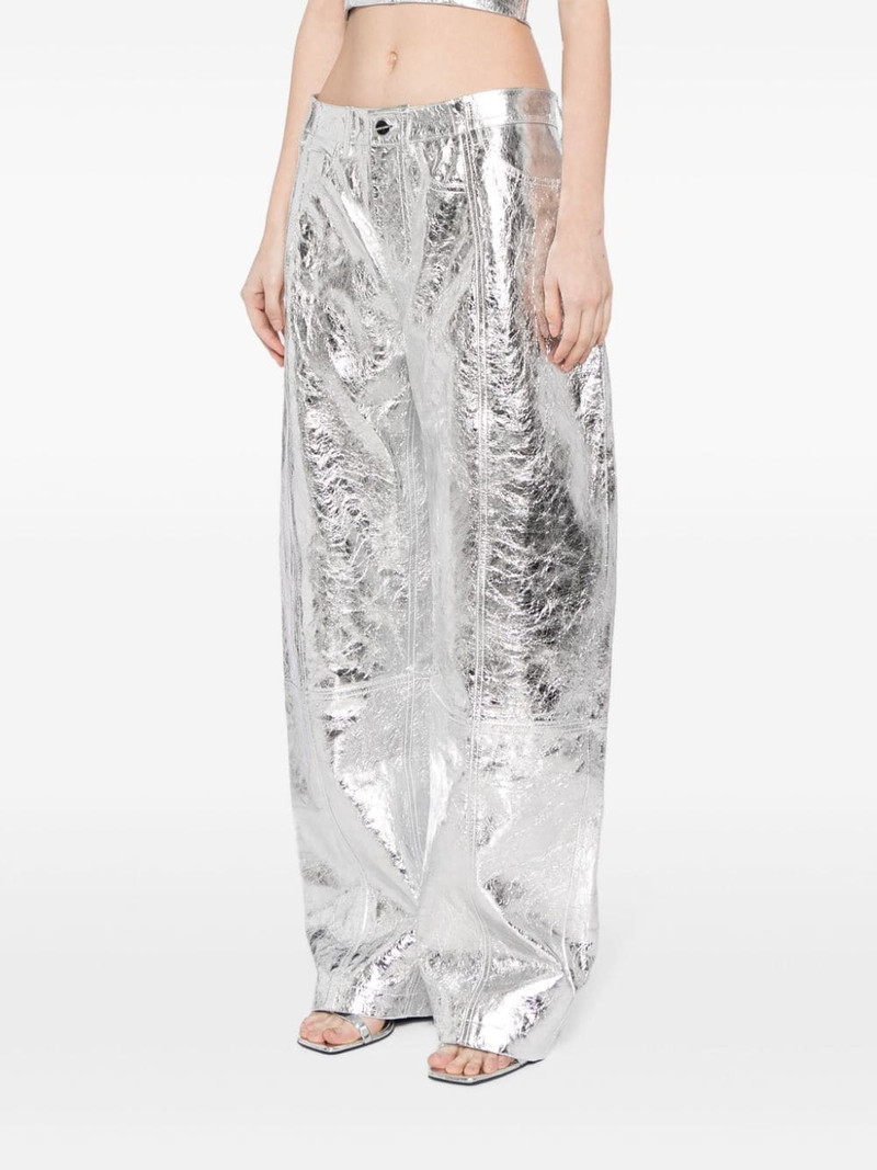 metallic leather wide-lg trousers 3