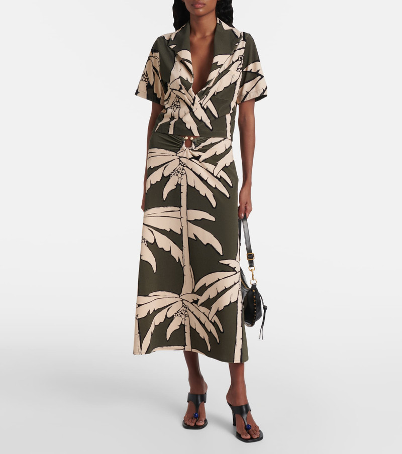 Johanna Ortiz Printed gathered terry maxi skirt outlook