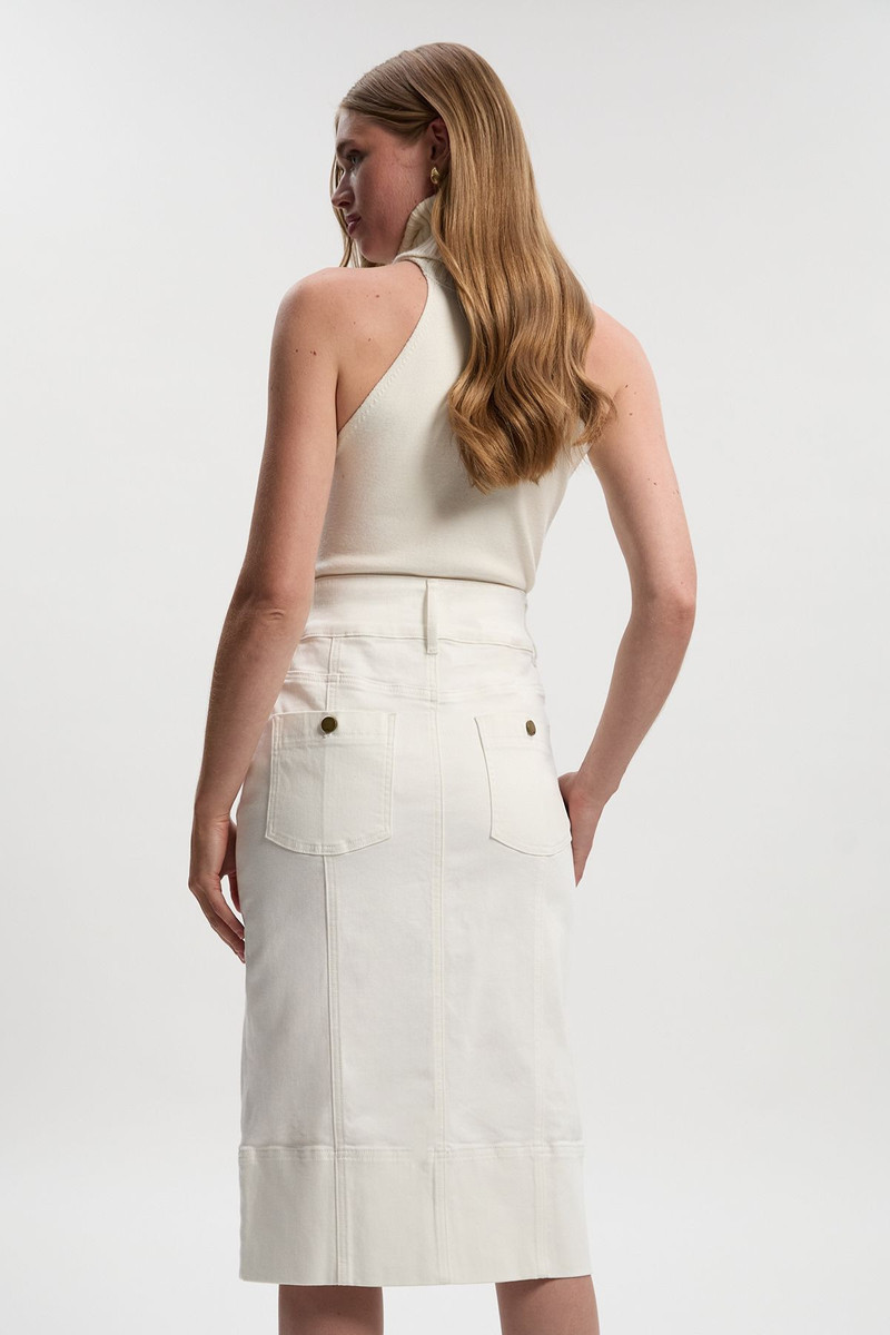 Denim Corset Waist Detail Pencil Skirt 6