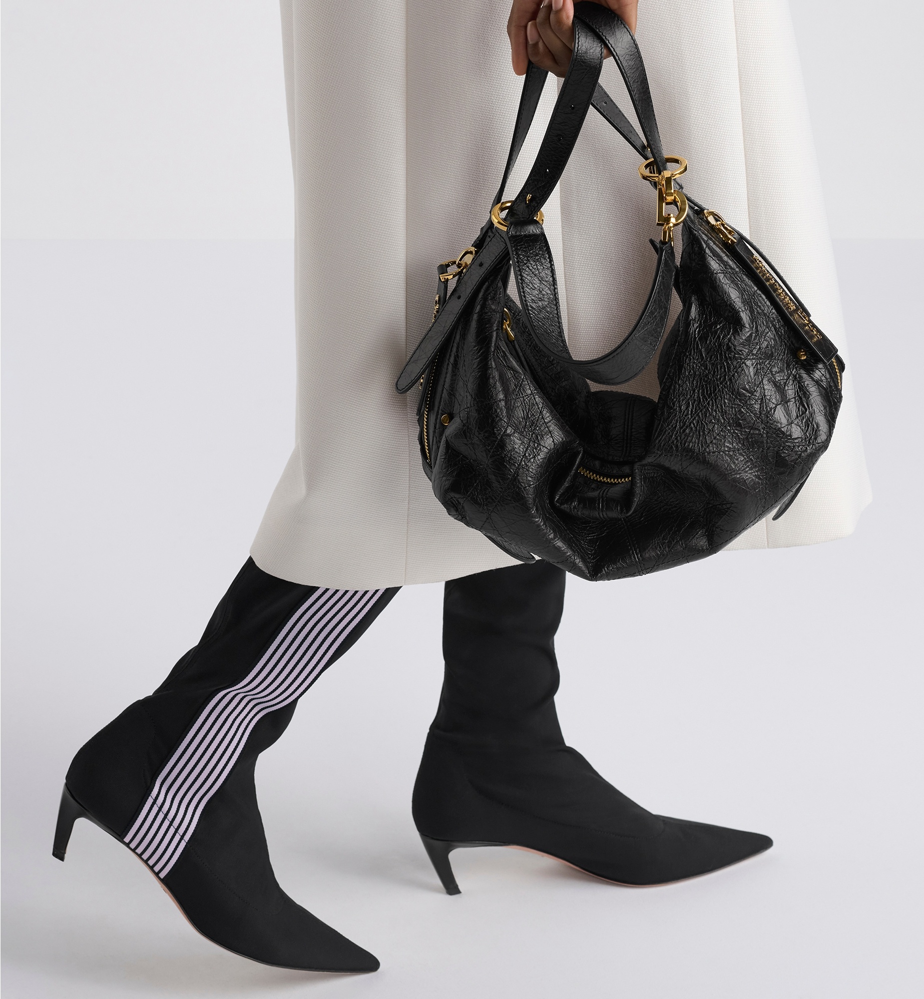 Medium D-Journey Bag in Crinkled Calfskin - 2