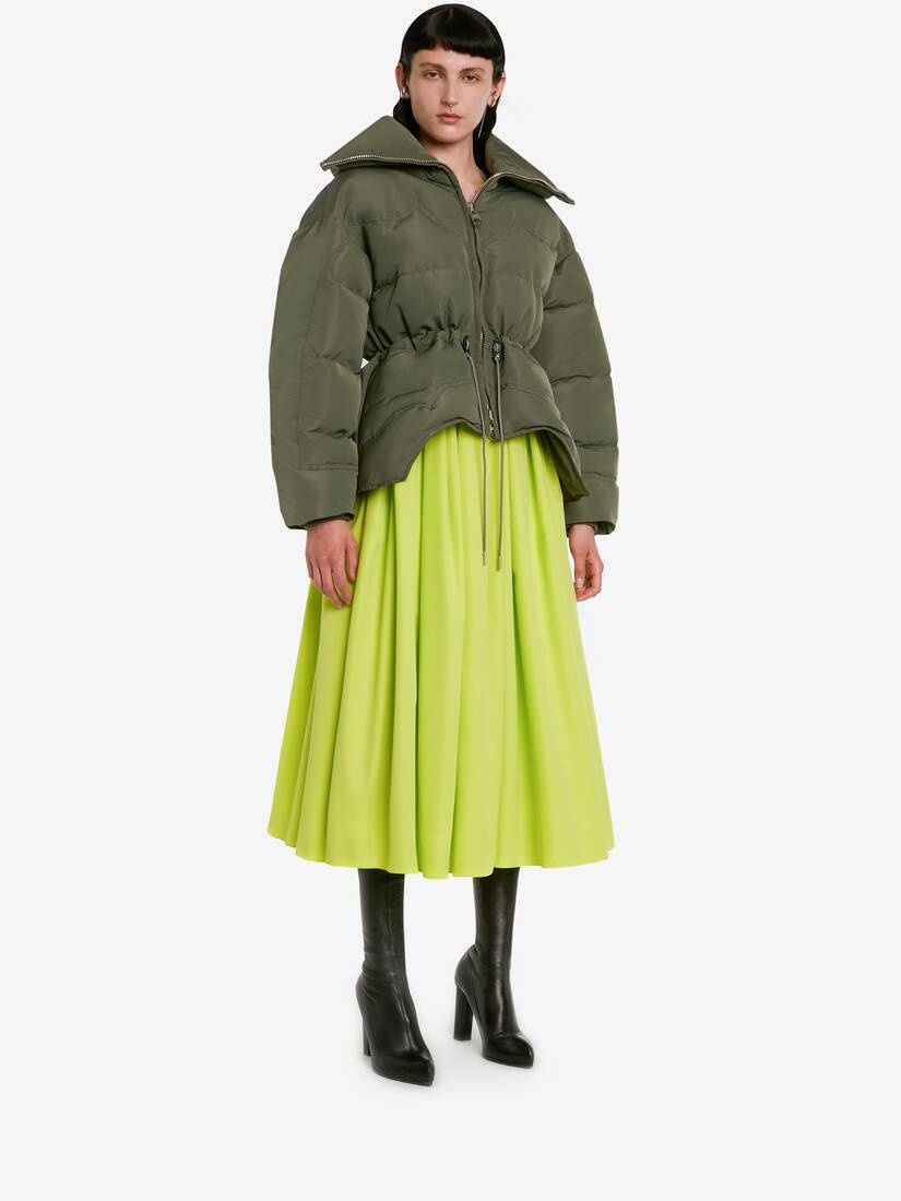Women's Gathered Midi Skirt in Sage - 3