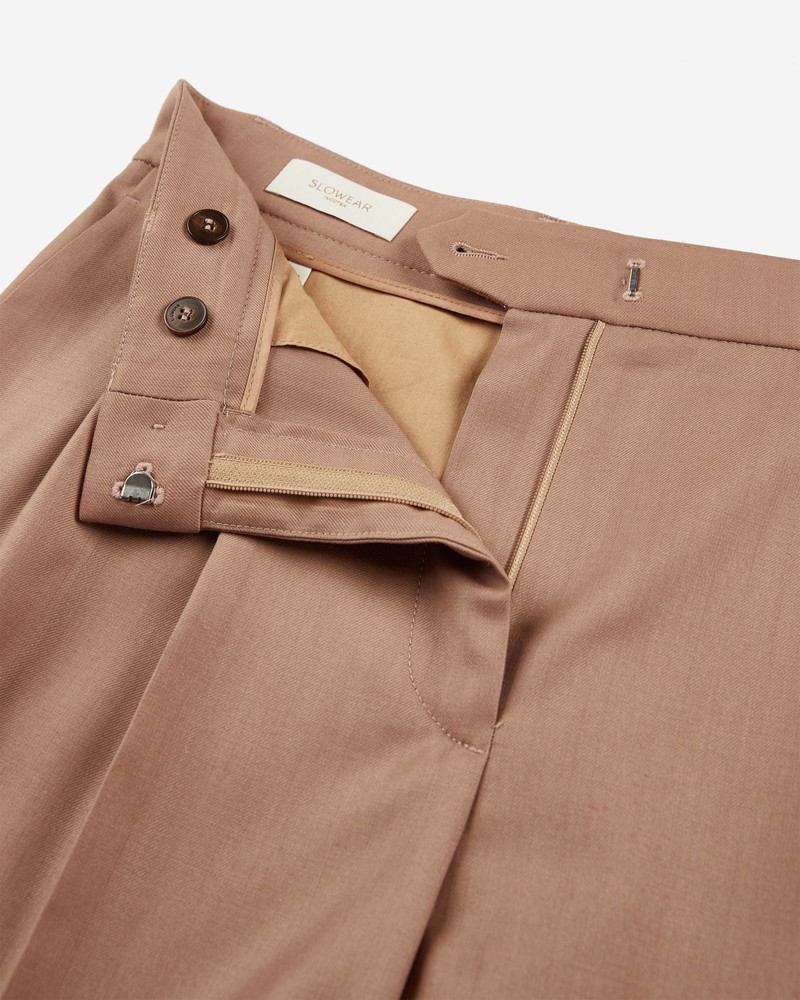 Wide fit wool fabric trousers 6