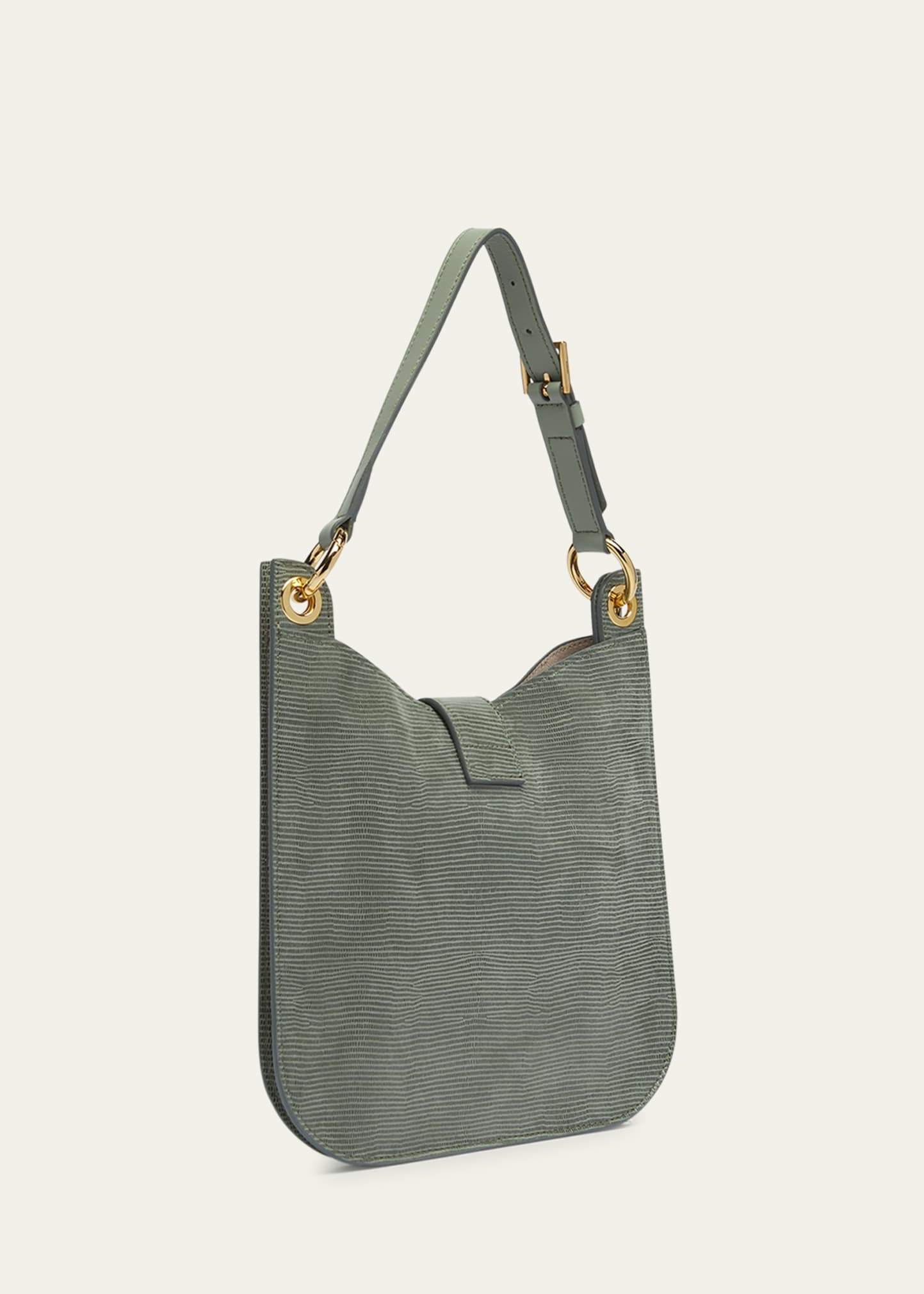 Tara Small Crossbody Bag in Lizard-Embossed Suede and Leather - 3