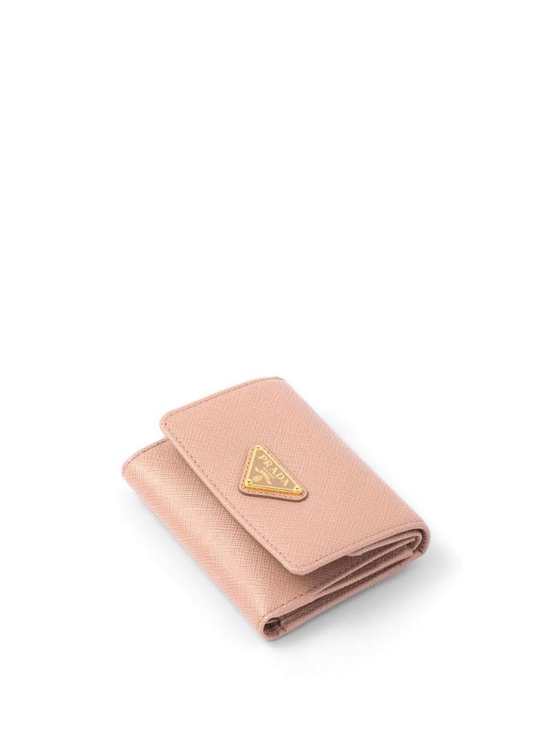 triangle-logo Saffiano leather wallet - 4