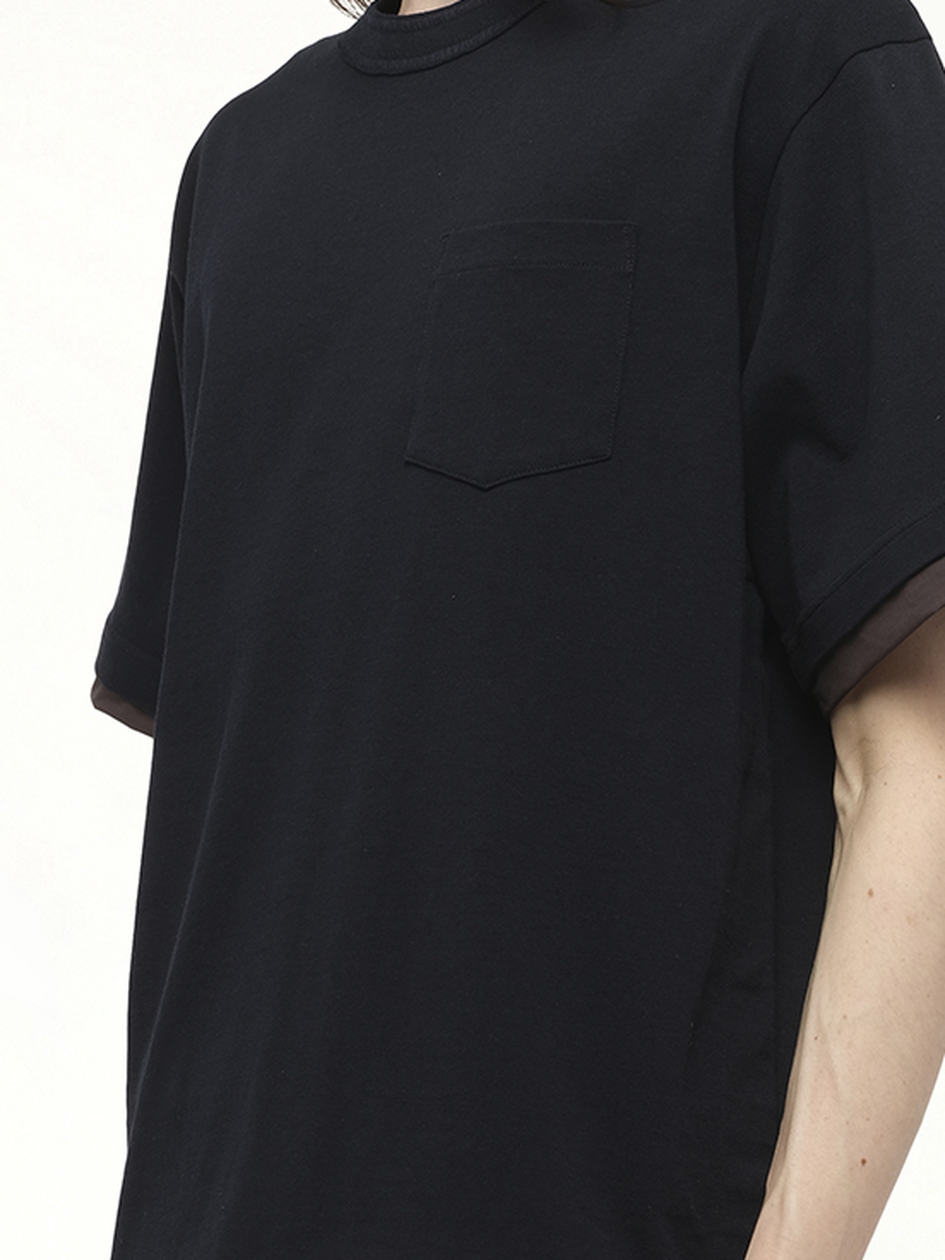 Cotton Jersey T-Shirt in Navy - 3