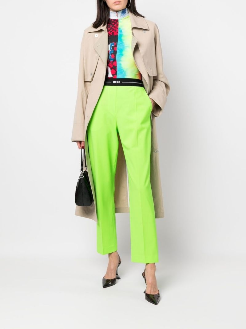 logo-waist slim tailored trousers - 2