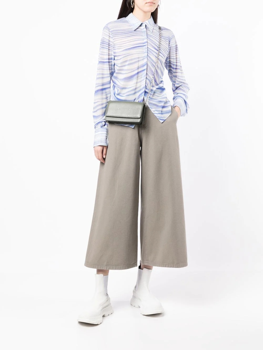 cropped wide-leg trousers - 2