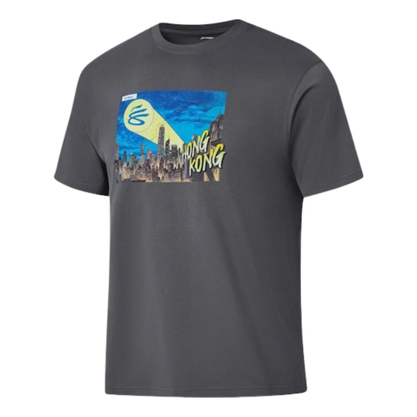 Li-Ning x Curry China Tour City HongKong T-Shirt 'Grey' AHSWK07-2 - 1