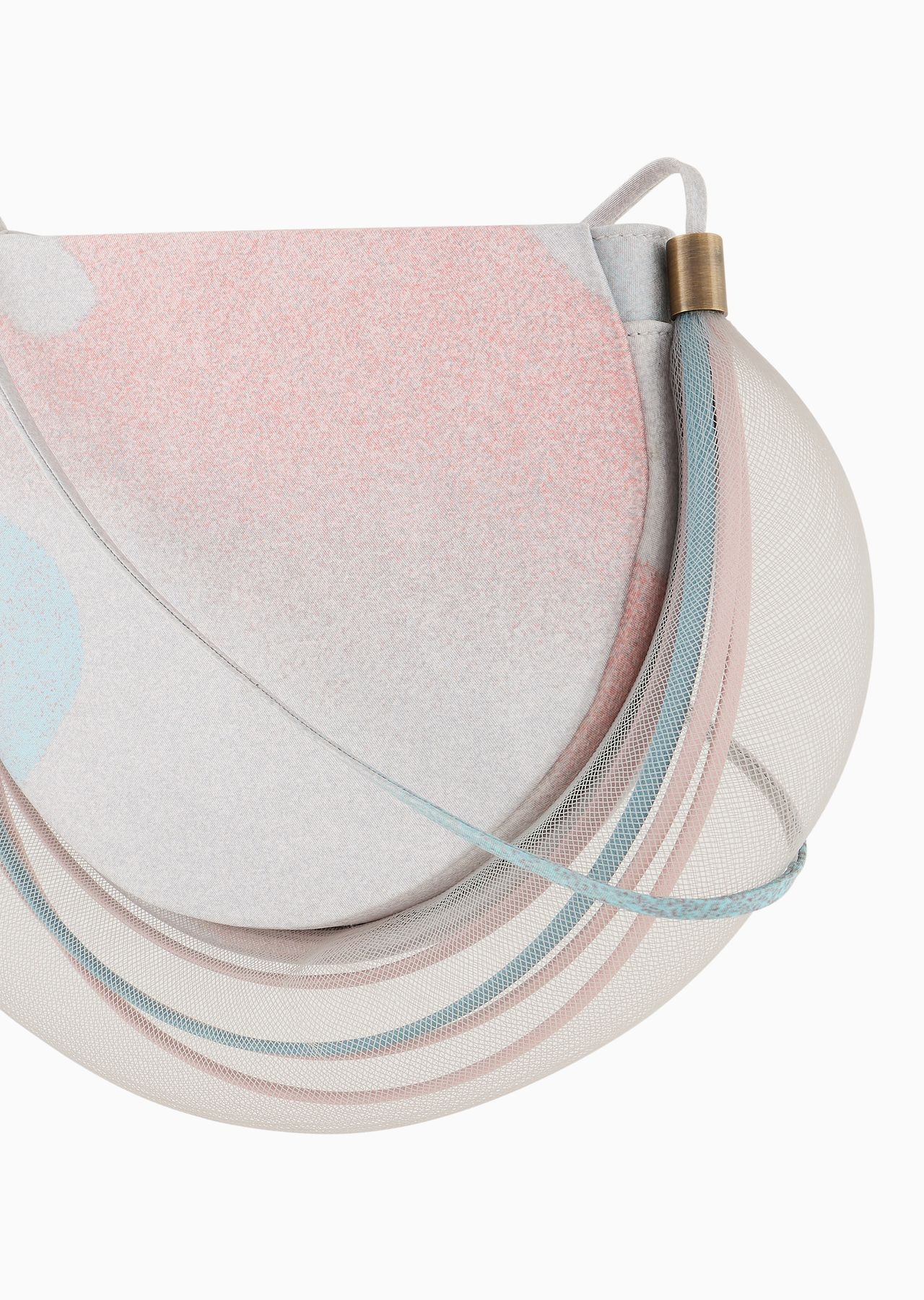 Printed clutch bag with crinoline detail - 5