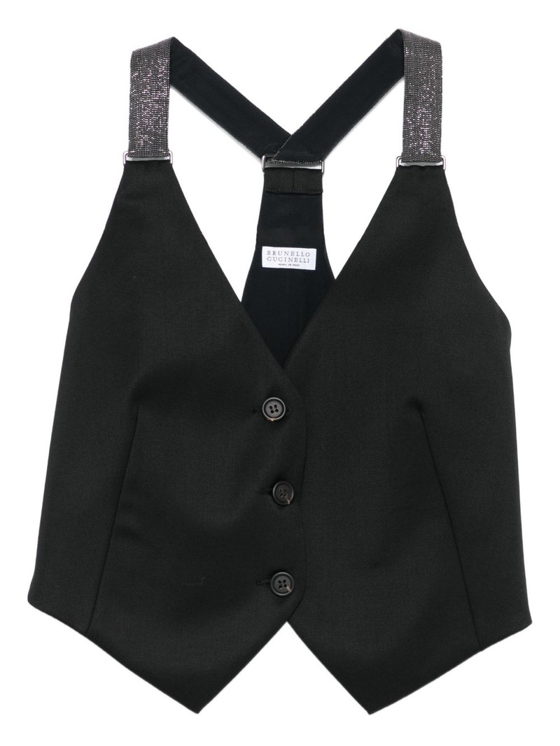 glitter-strap buttoned waistcoat 1
