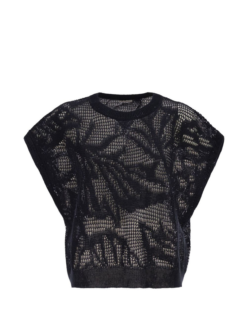 crew-neck sequin top 1