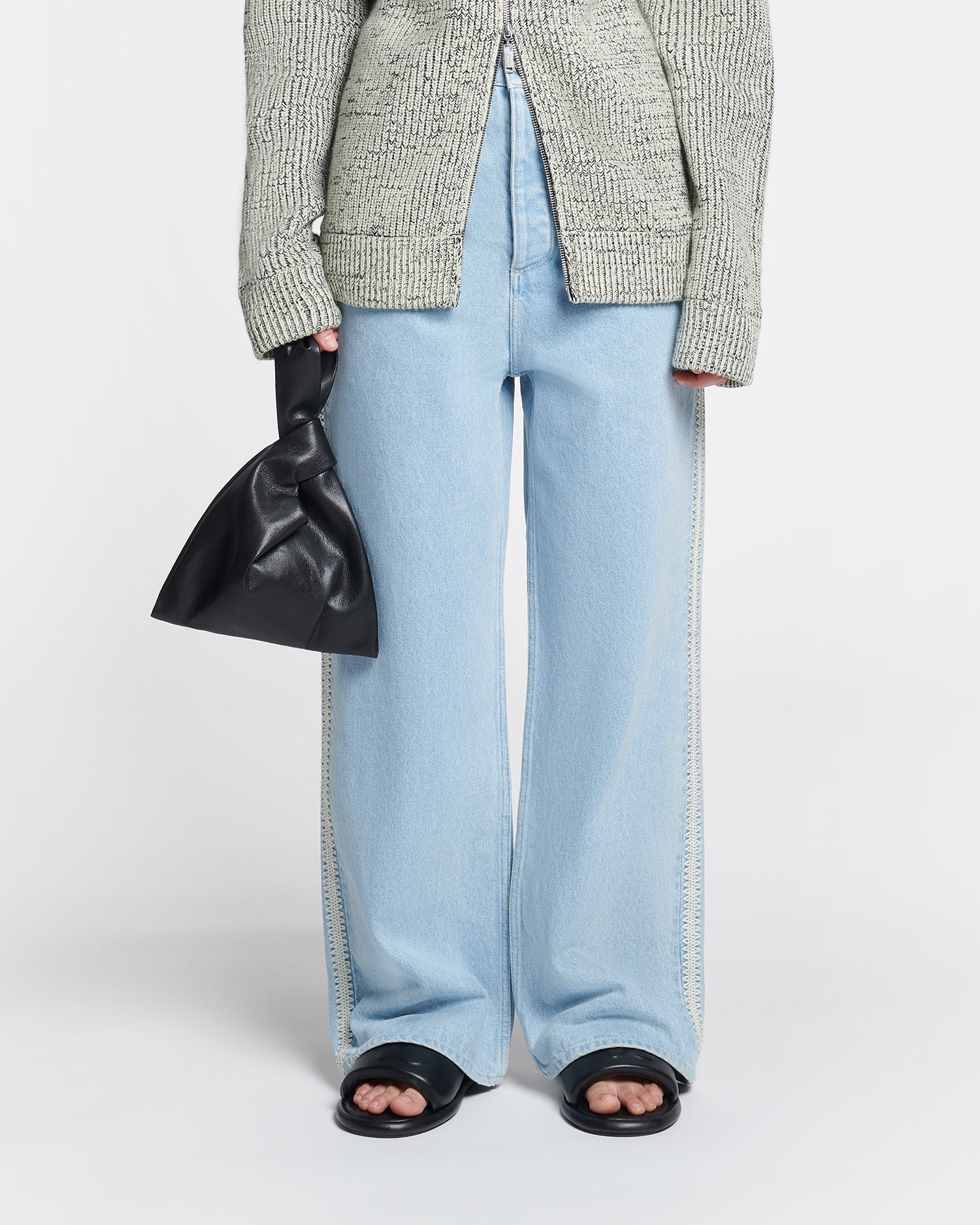 Crocheted Wide-Leg Jeans - 4
