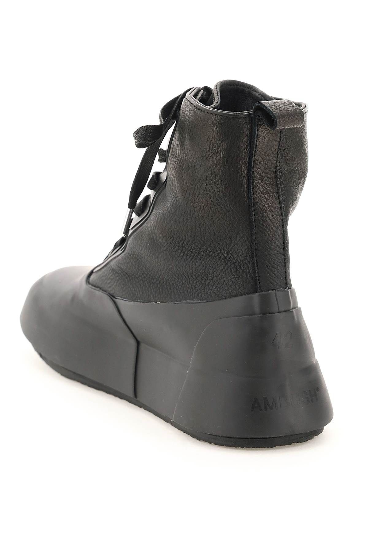 RUBBER AND LEATHER HI-TOP SNEAKERS - 2