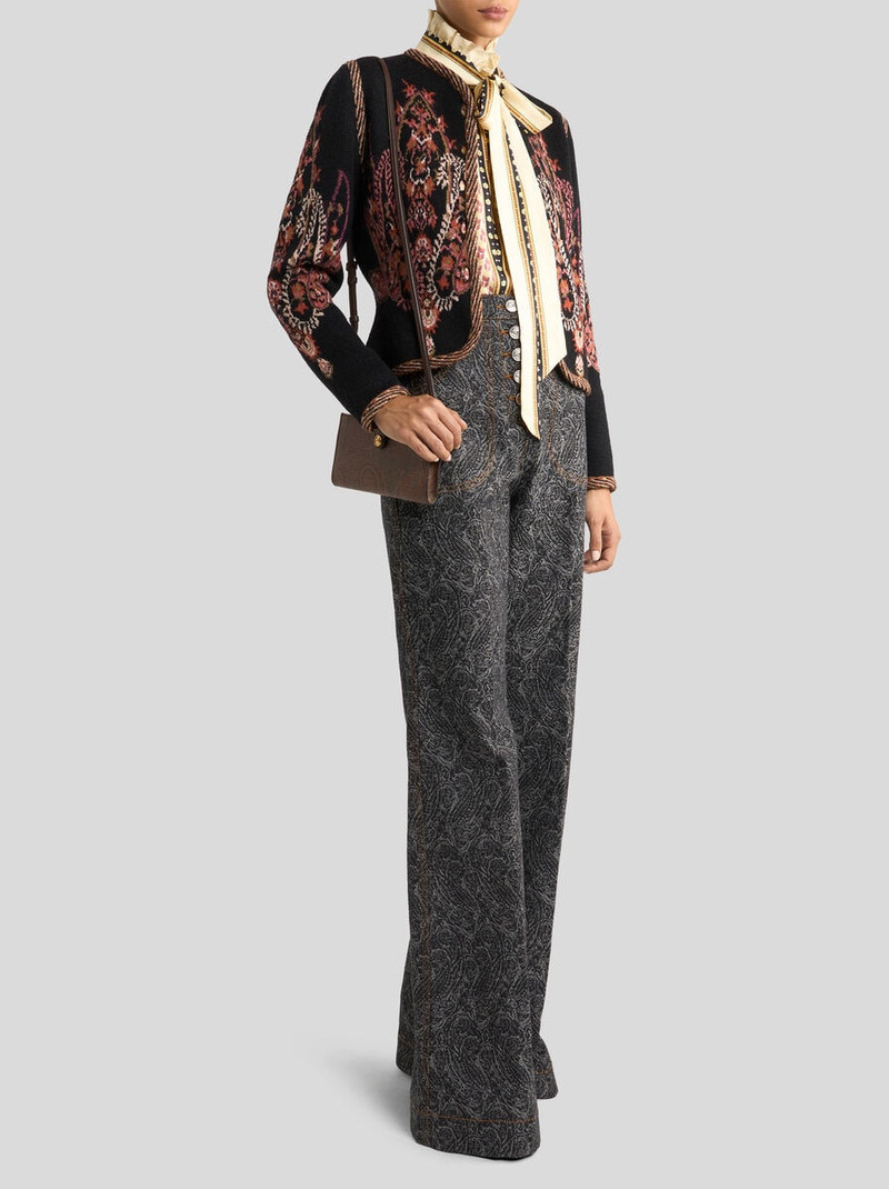 WOOL-BLEND JACQUARD CROPPED CARDIGAN WITH PAISLEY MOTIF 4