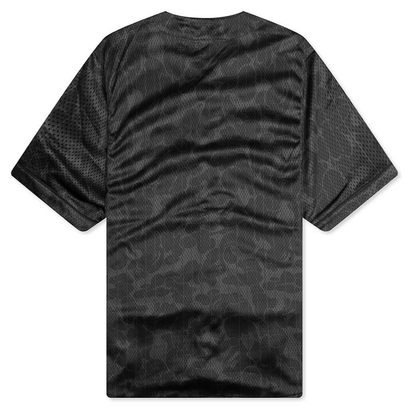 A BATHING APE® CAMO STRIPE BASEBALL SHIRT - BLACK outlook