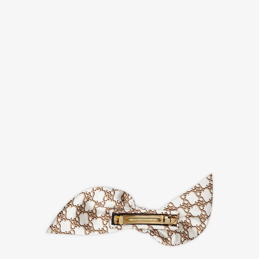 Beige duchess satin hair clip - 2