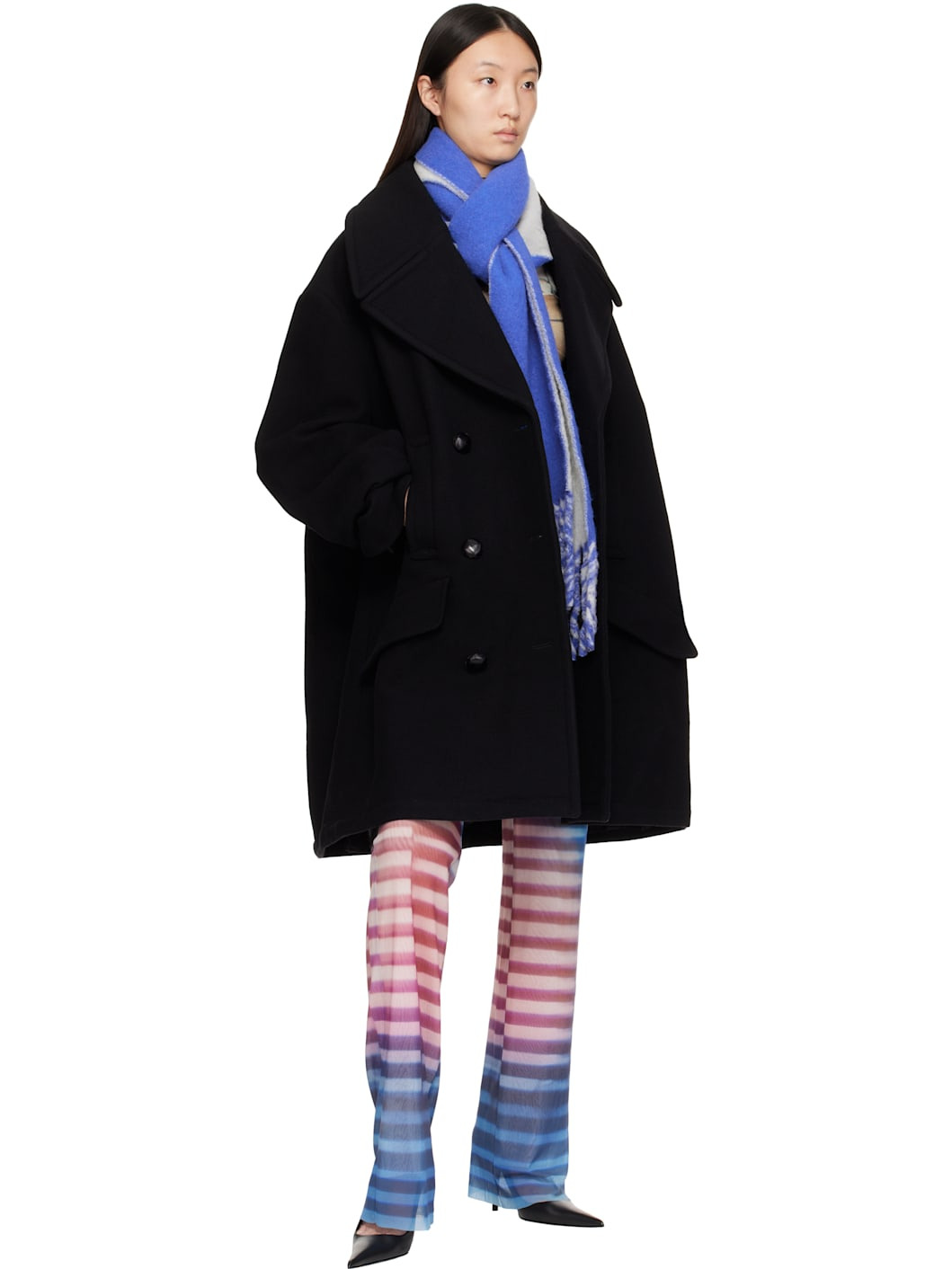 Blue & Gray Logo Patch Scarf - 3