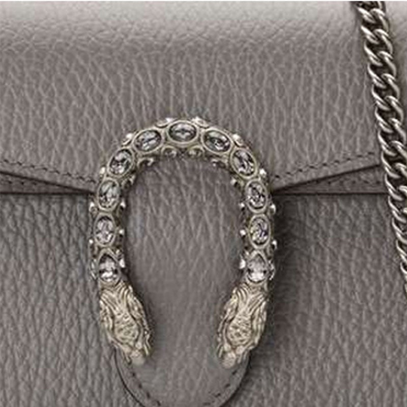 (WMNS) Gucci Dionysus Tiger Head Leather Chain Shoulder Messenger Bag Mini Gray Classic 476432-CAOGN - 6