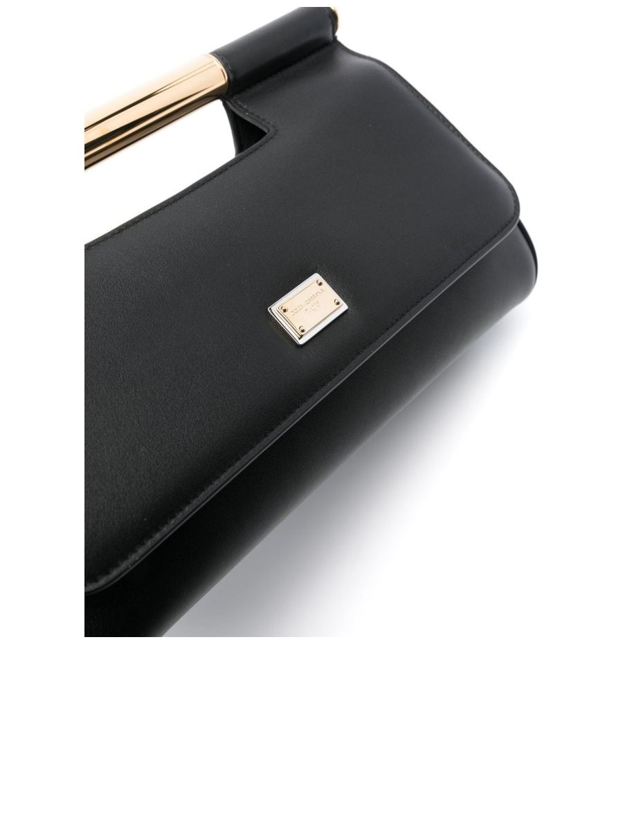 Grained Texture Logo Clutch With Cutout Handle - 5
