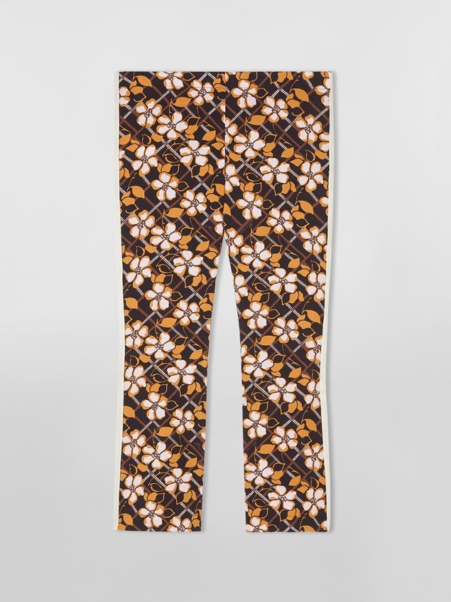 FLOWER GRID VISCOSE SABLÉ PYJAMA TROUSERS - 1