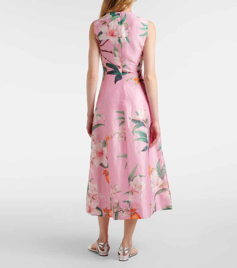 Cleo floral linen-blend midi dress 3