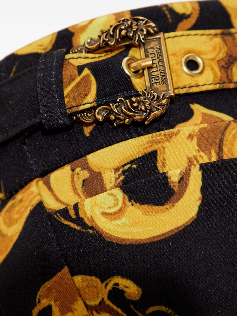Barocco-print split-hem trousers - 5