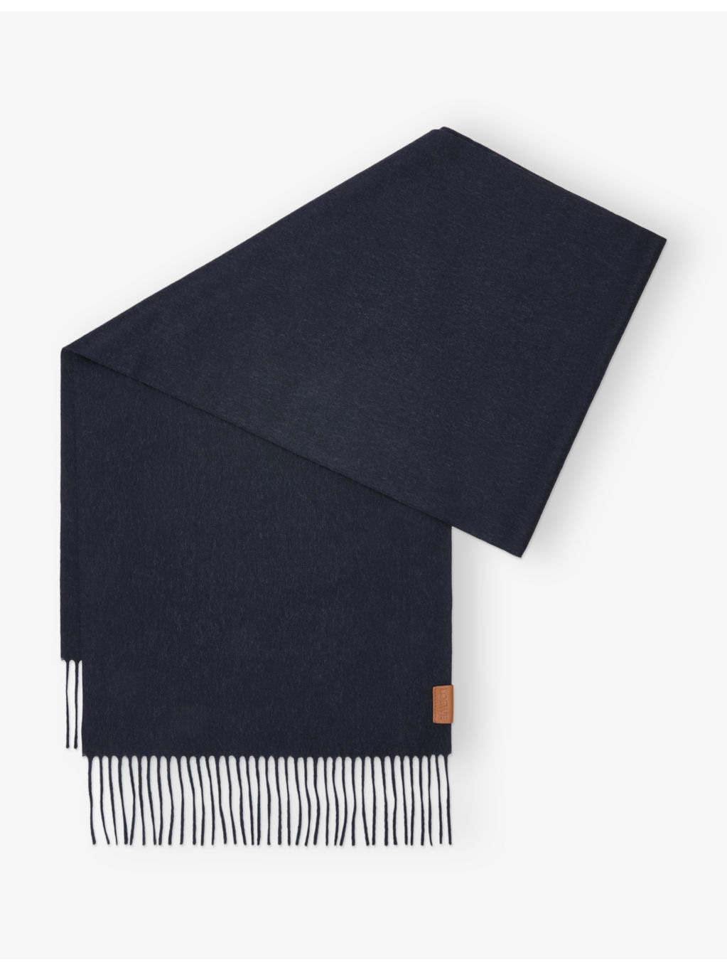 Logo-Patch Fringed Cashmere Scarf - 1