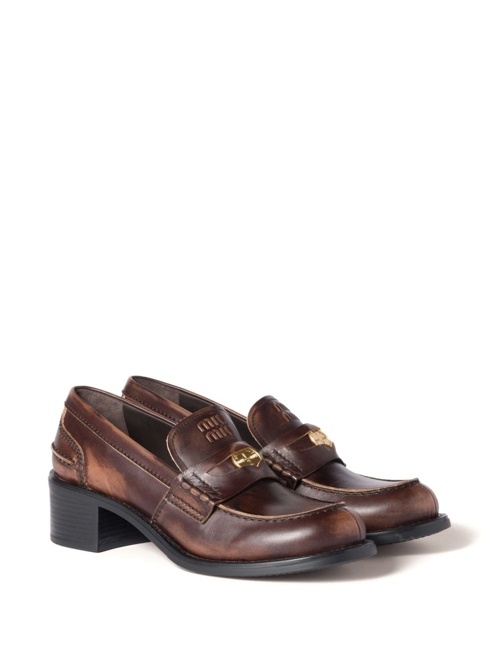 50mm leather band coin loafers - 2