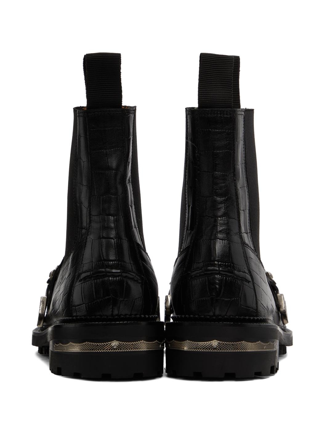 Black Leather Chelsea Boots - 2