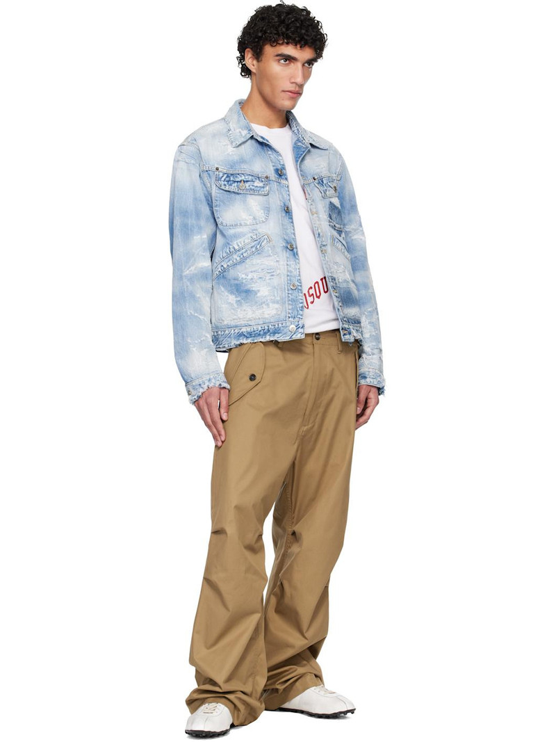 DSQUARED2 Blue Light Ripped Wash '70s Denim Jacket outlook