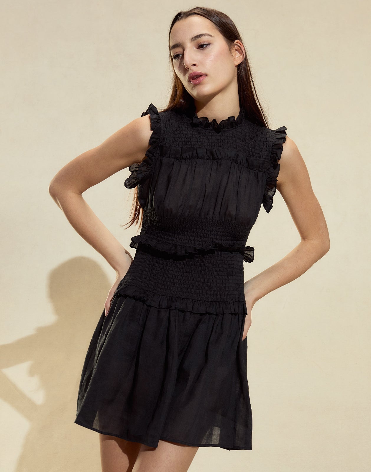 Noir Ramie Mini Dress - 3